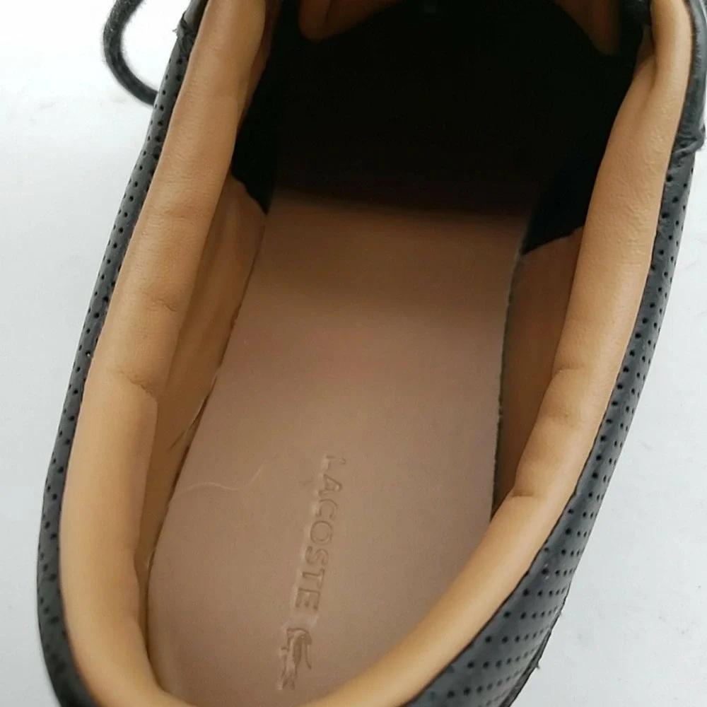Lacoste Bayliss 119 1 U Shoes Mens Size 10 Black Leather Casual Boat Shoes